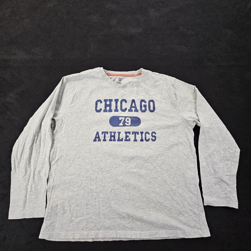 Chicago Athletics 79 Gray Long Sleeve Cotton Blend T-Shirt Men's XL